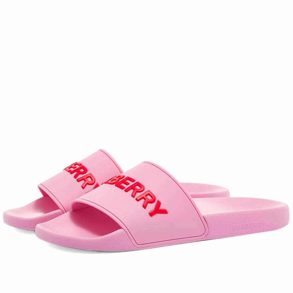 Burberry Women's Furley Logo Slide in Bubblegum Pink