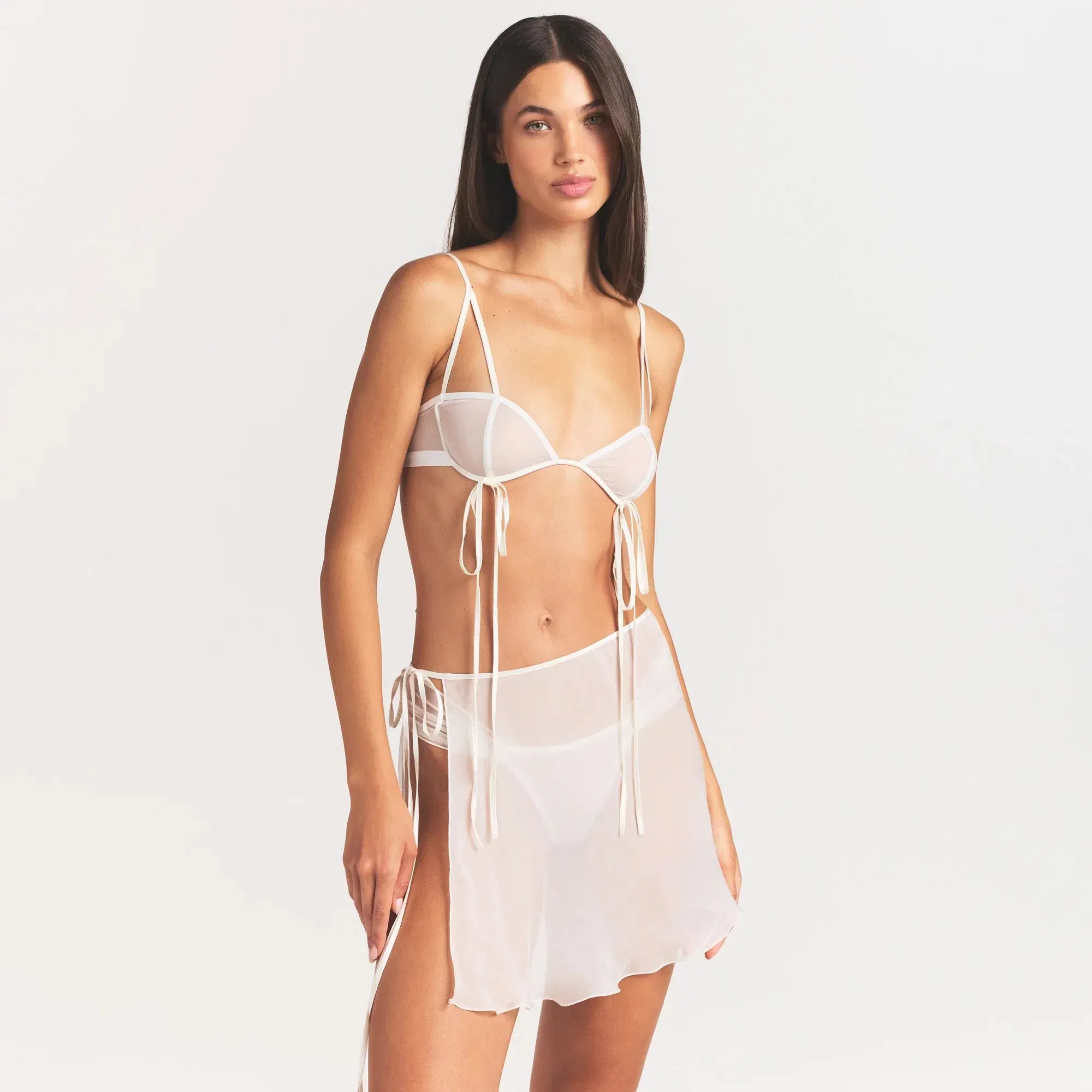 Ultra Fine Mesh Bow Bra