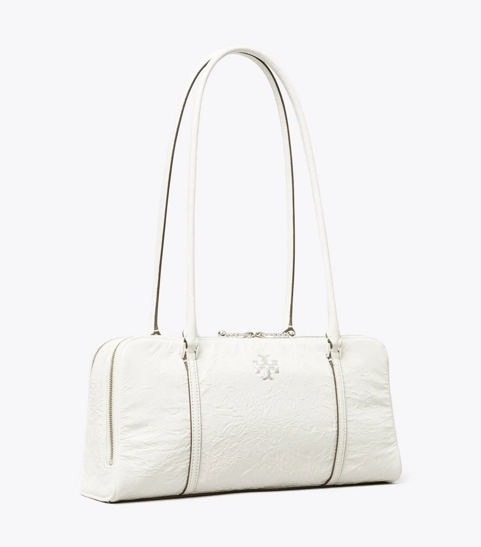 Small Crinkle Leather Marshmallow Satchel