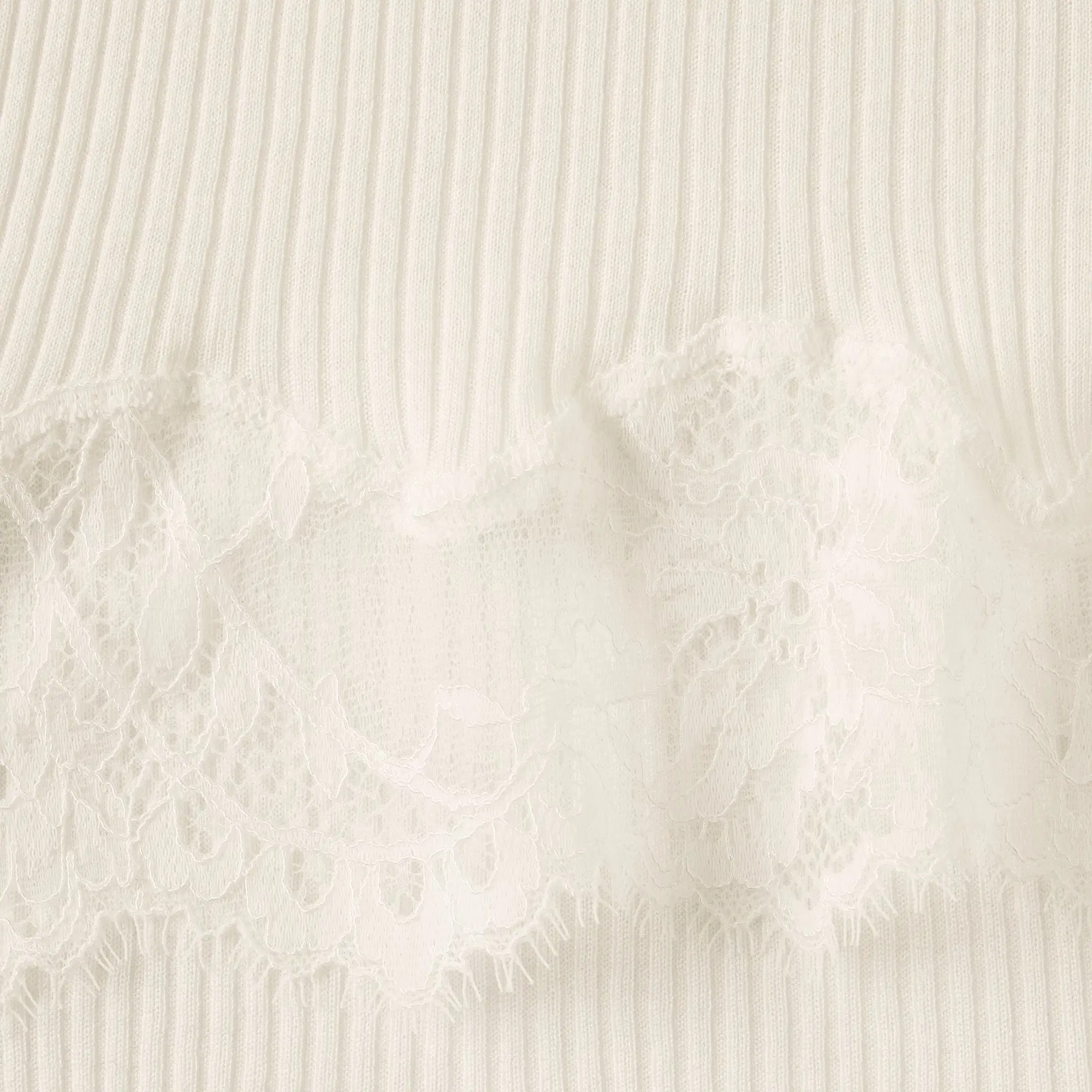 Rib Knit Lace Mini Skirt
