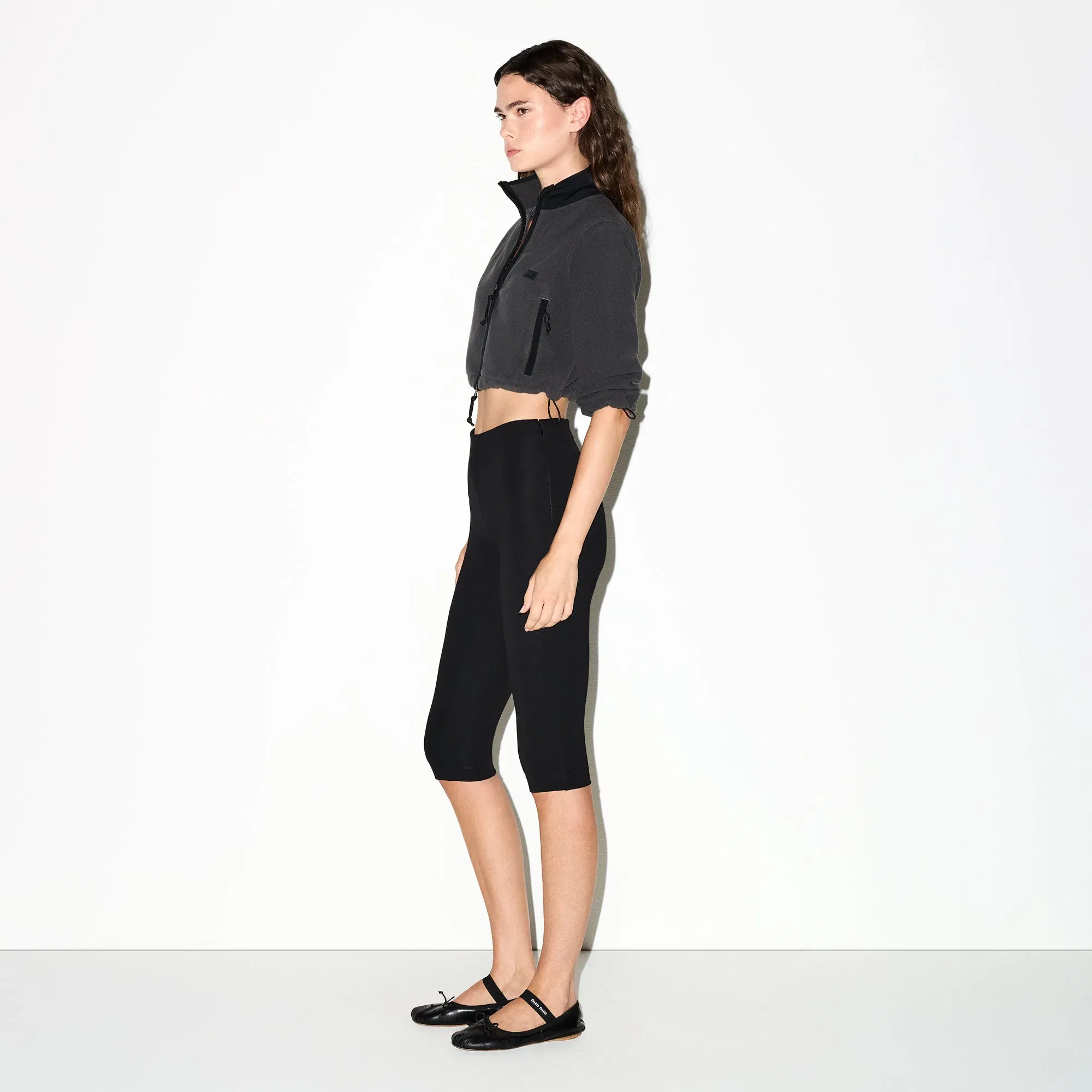 Outdoor Fleece Cropped 3/4 Sleeve Jacket