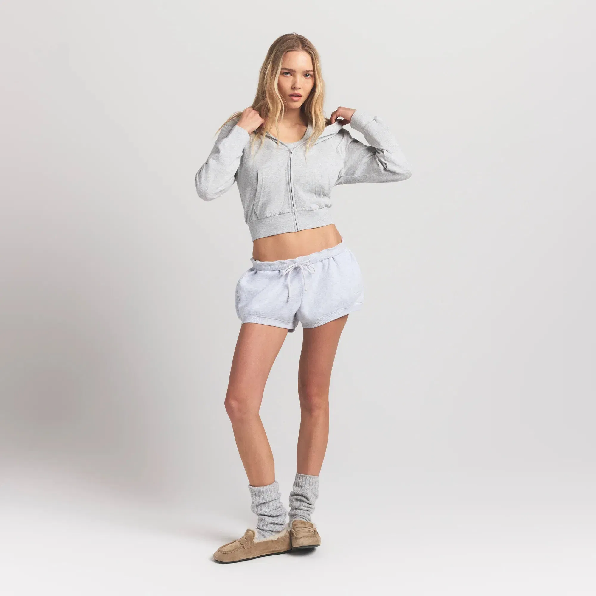 Cotton Jersey Zip Up Hoodie