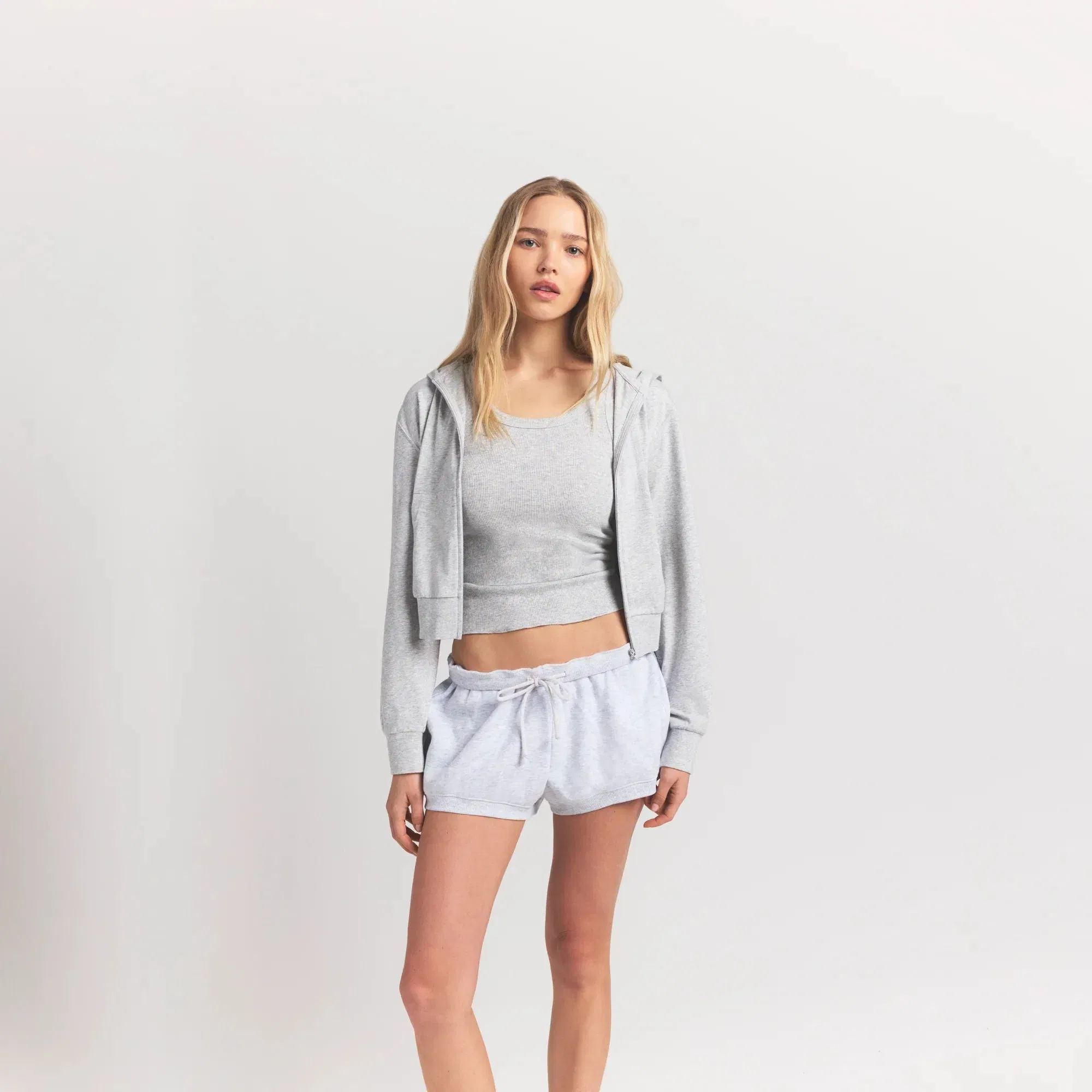 Cotton Jersey Zip Up Hoodie