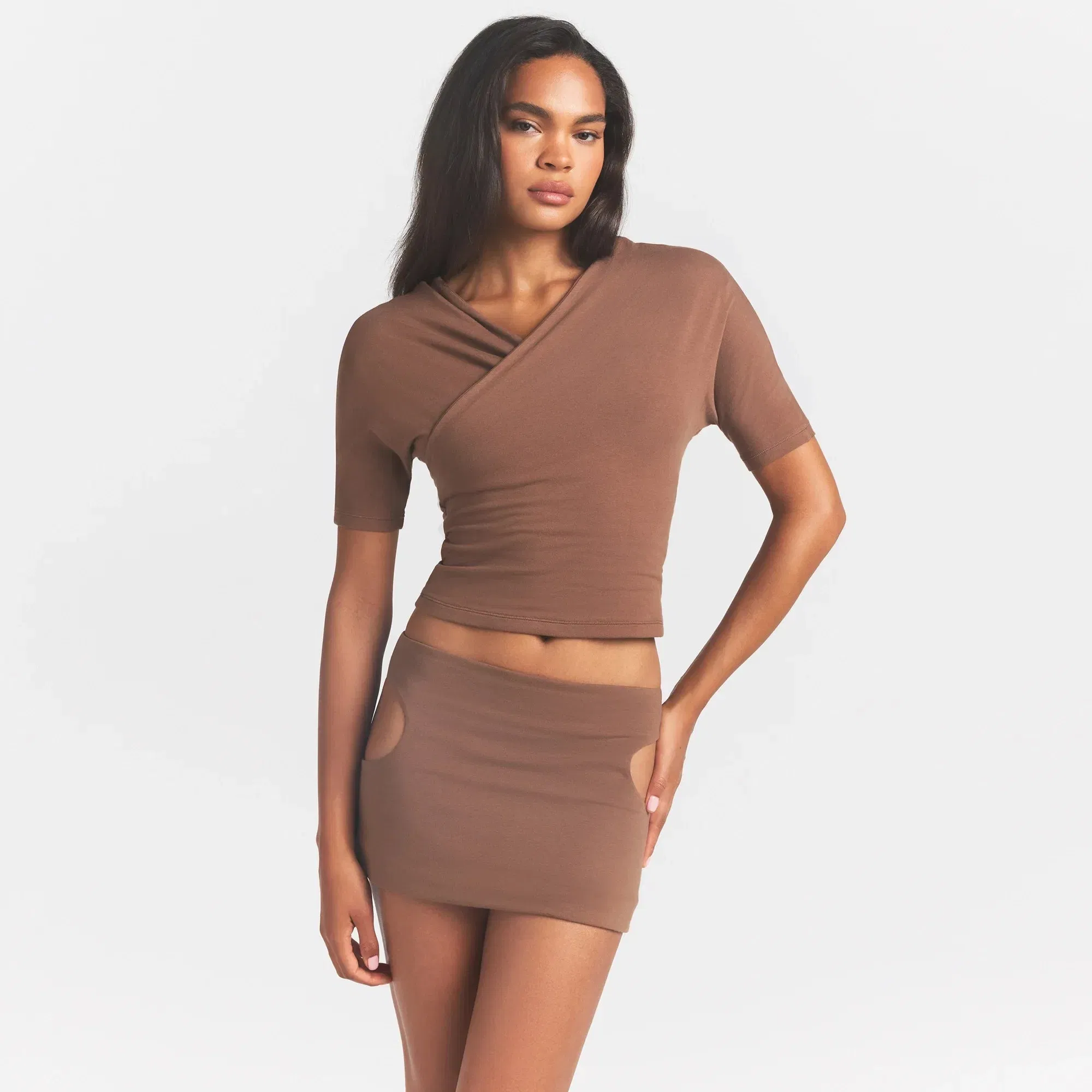 Cotton Jersey Wrap Top