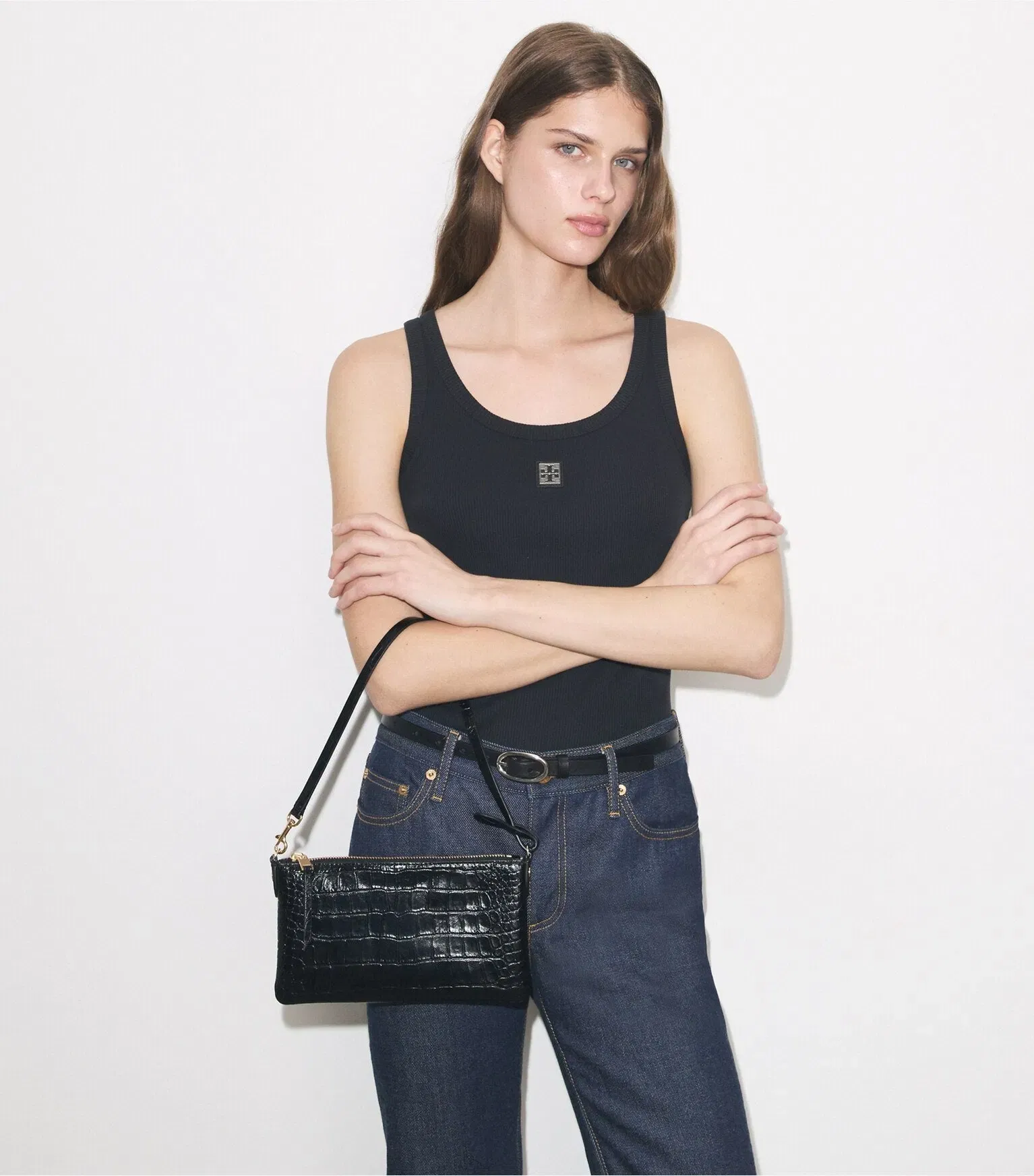 Croc-Embossed Pochette