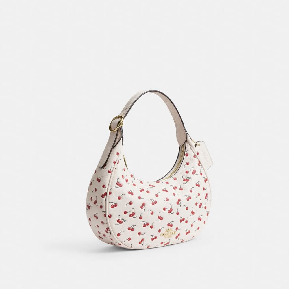 Coach Emily Shoulder Bag With Cherry Print Gold Chalk Multi