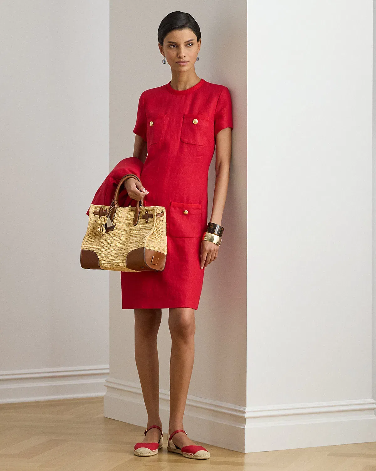 Ralph Lauren Linen Herringbone Shift Dress