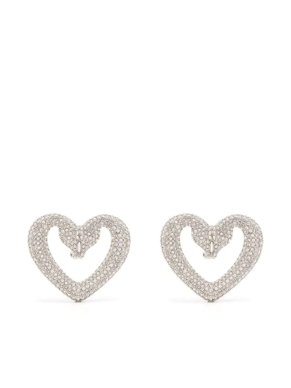 Una crystal-embellished clip earrings