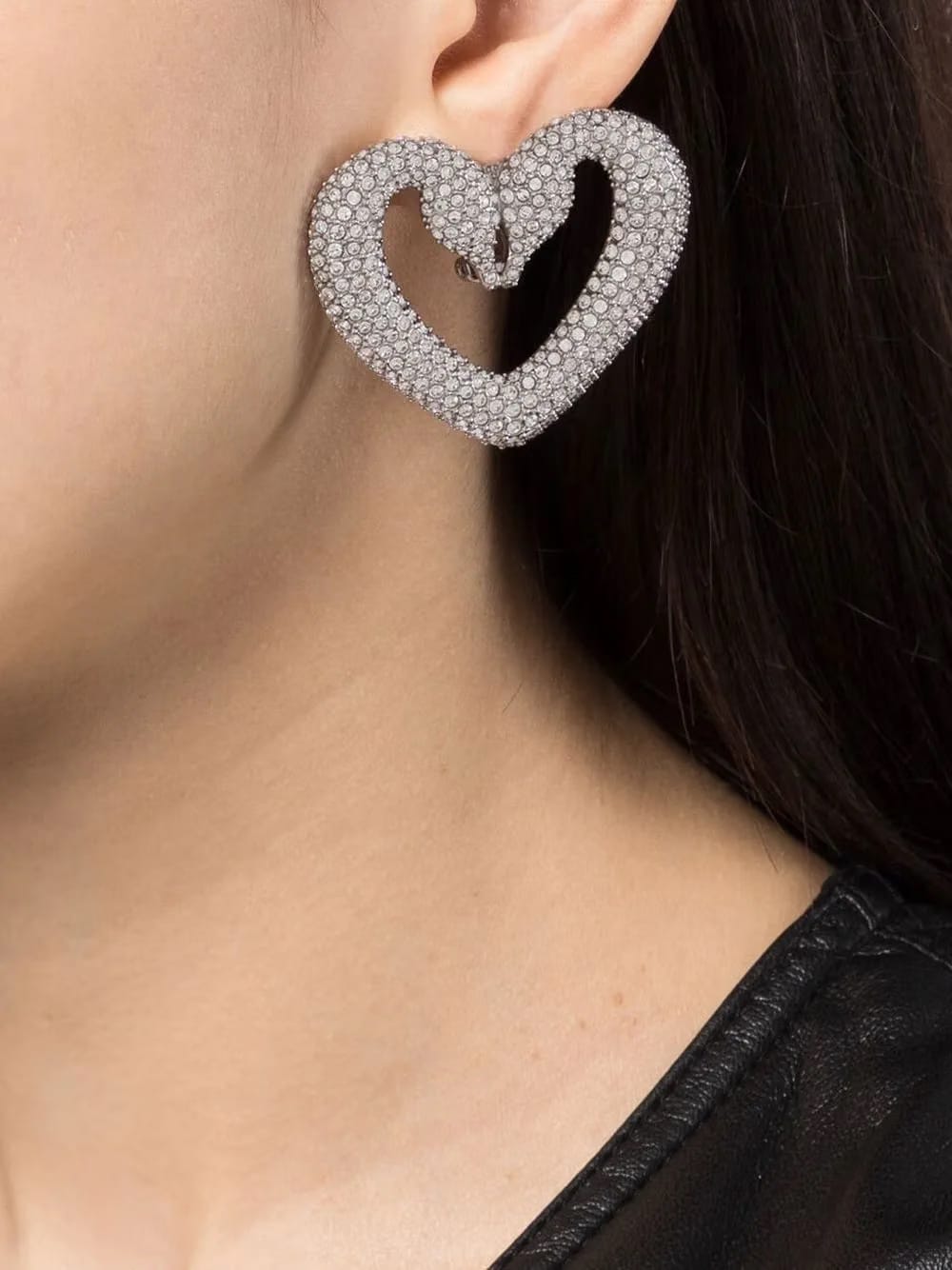 Una crystal-embellished clip earrings