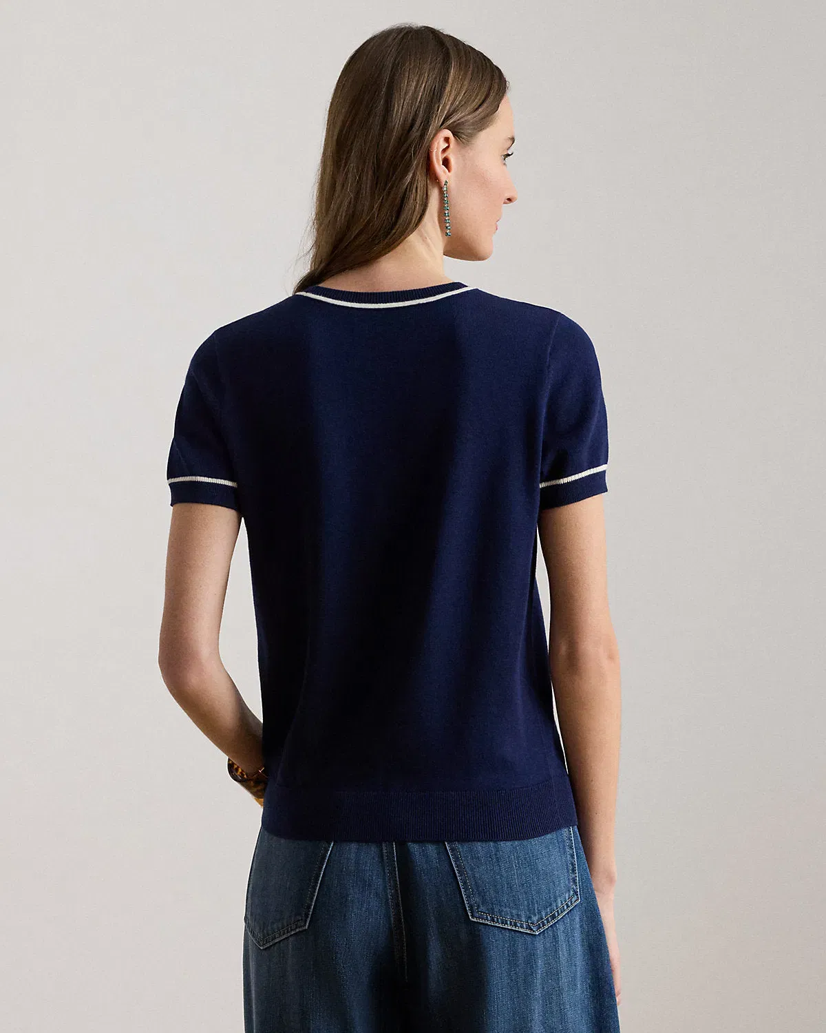 Ralph Lauren TwoTone ShortSleeve Sweater