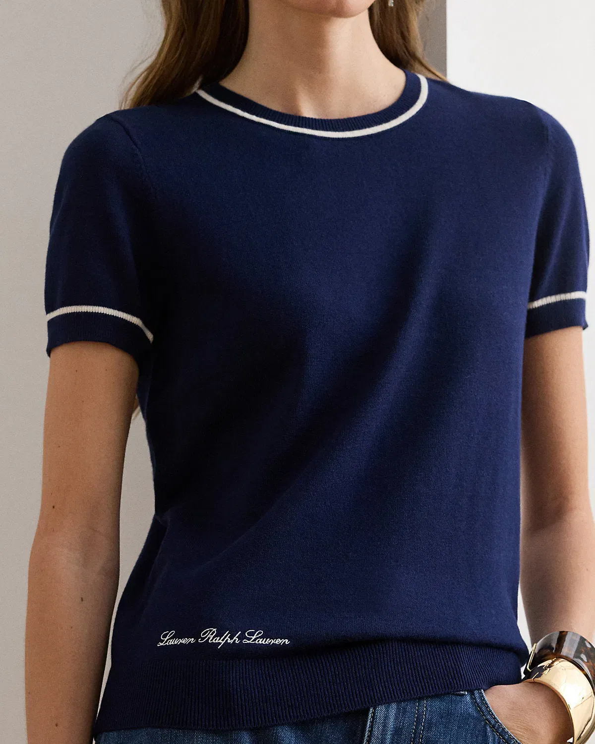 Ralph Lauren TwoTone ShortSleeve Sweater