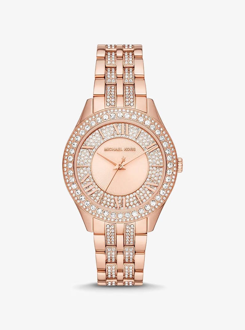 Michael Kors Harlowe Pav Rose Gold-Tone Watch