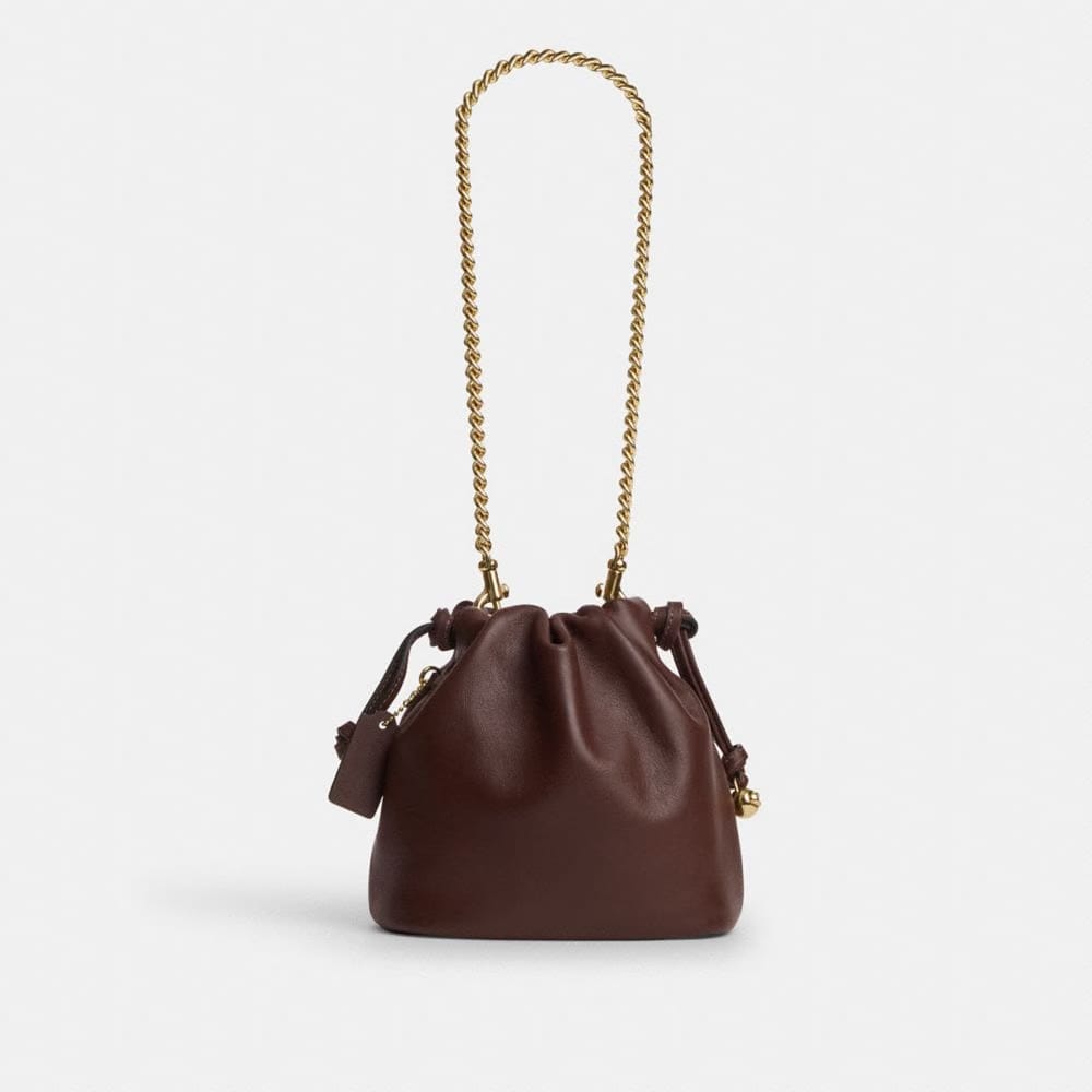 Coach Faye Mini Drawstring Bag Gold Maple