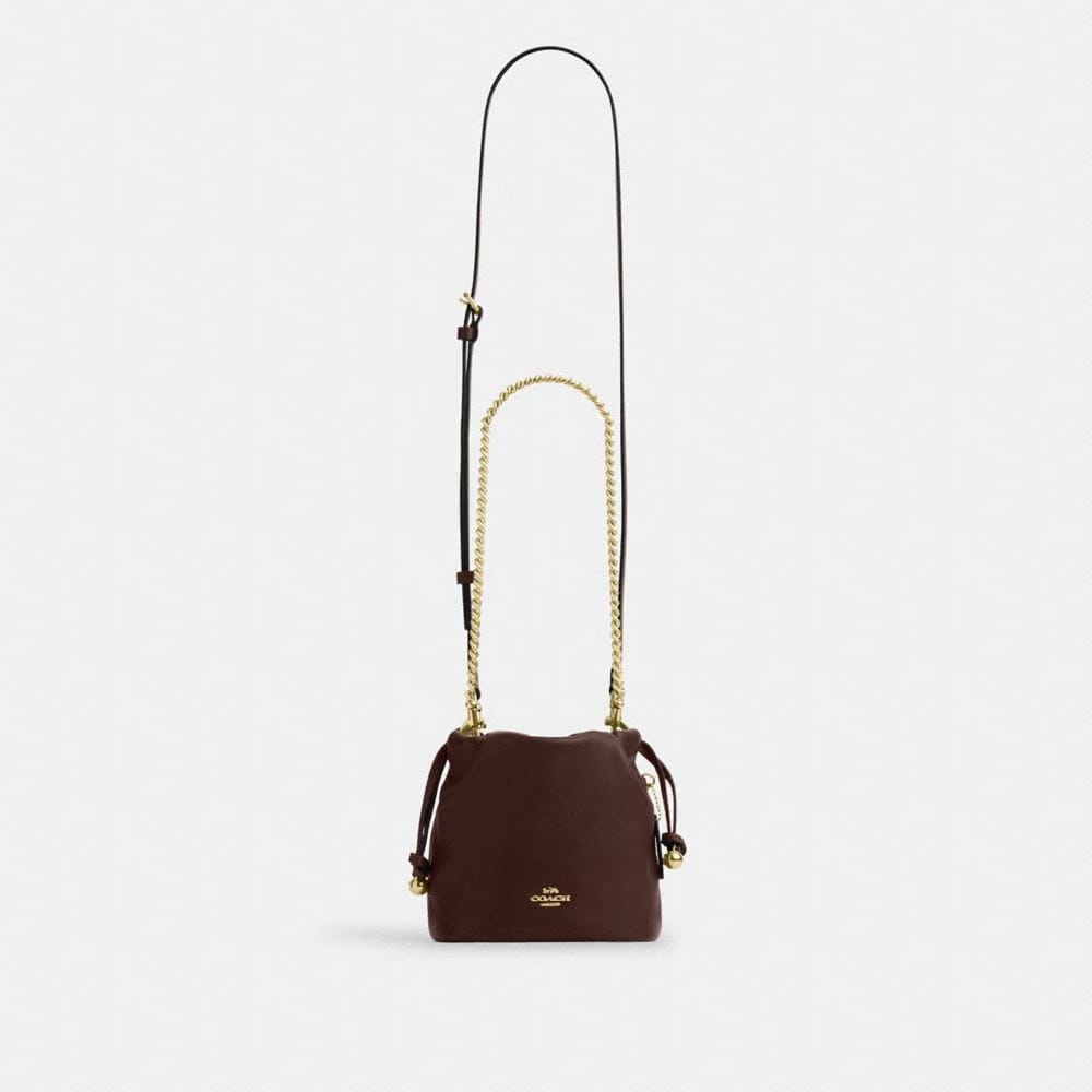 Coach Faye Mini Drawstring Bag Gold Maple