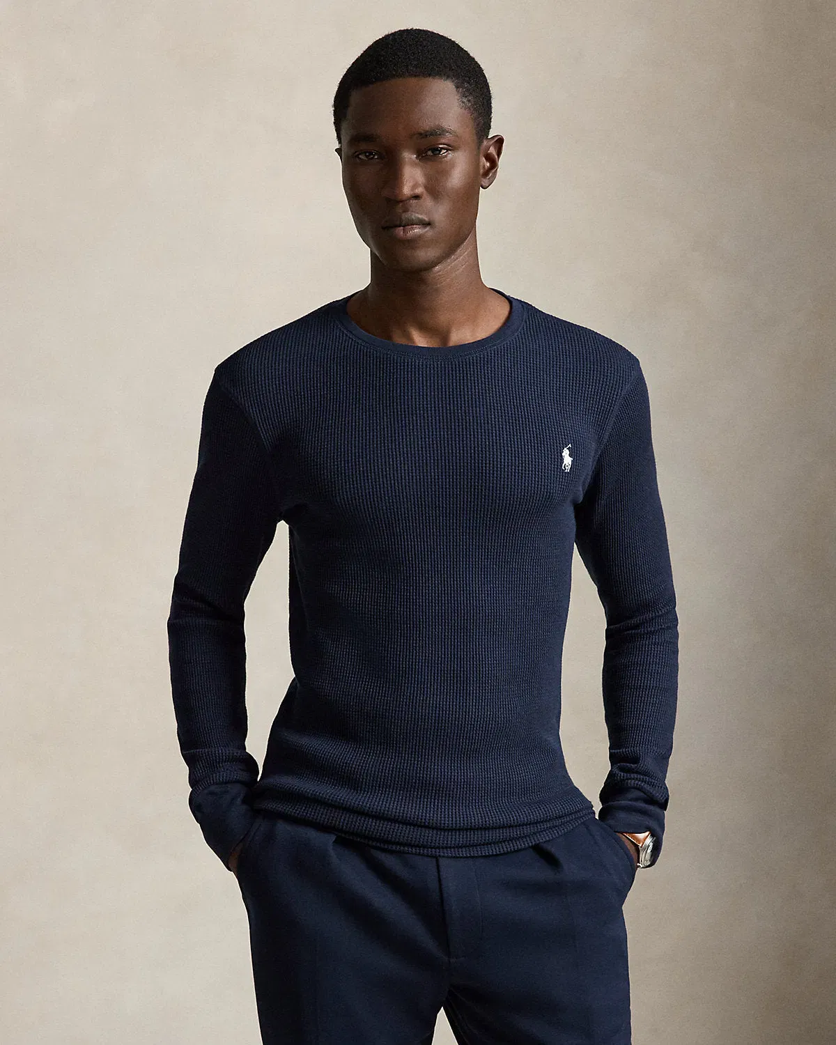 Ralph Lauren WaffleKnit Cotton Crewneck