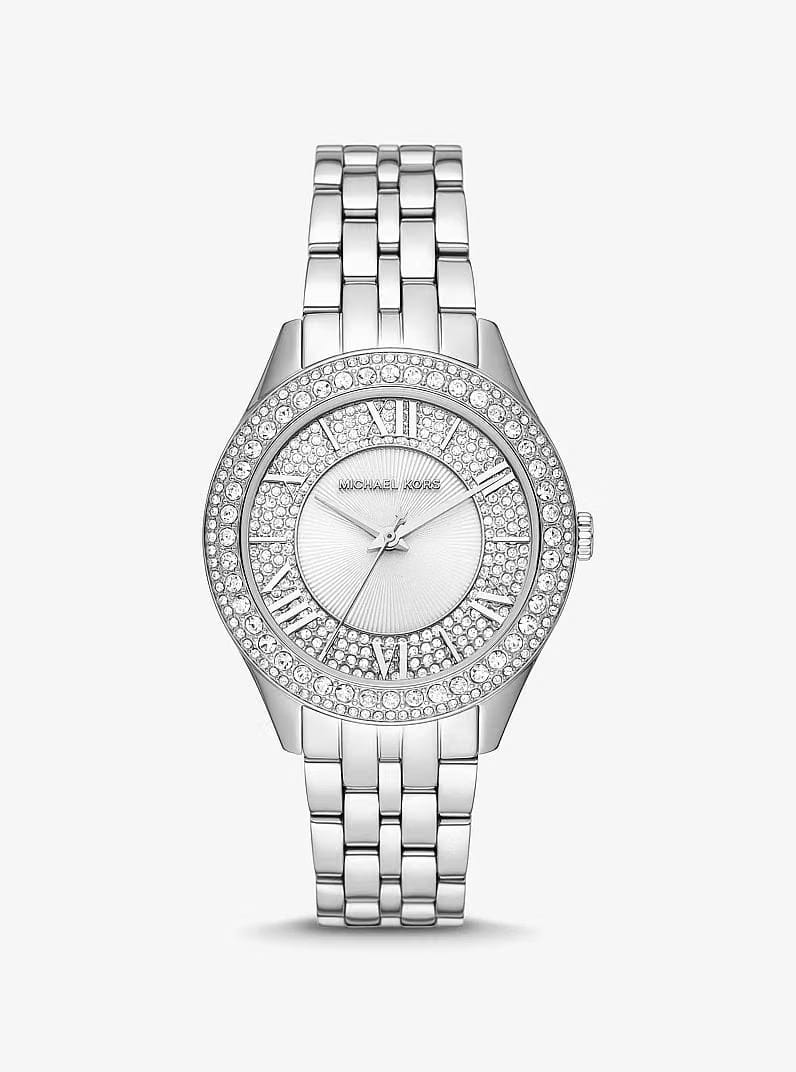 Michael Kors Harlowe Pav Silver-Tone Watch