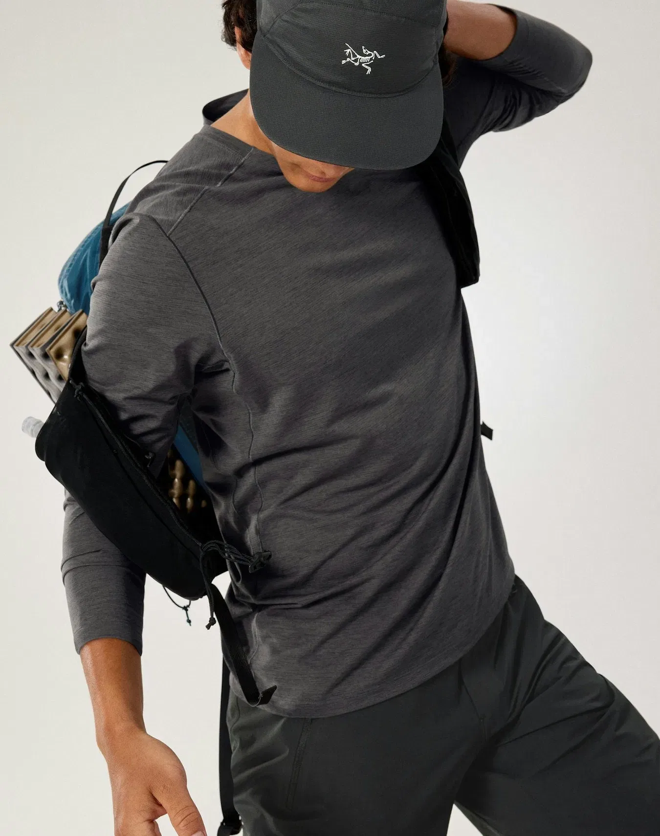 Arc'teryx Outlet Cormac Crew Neck Shirt LS Men's Black Heather