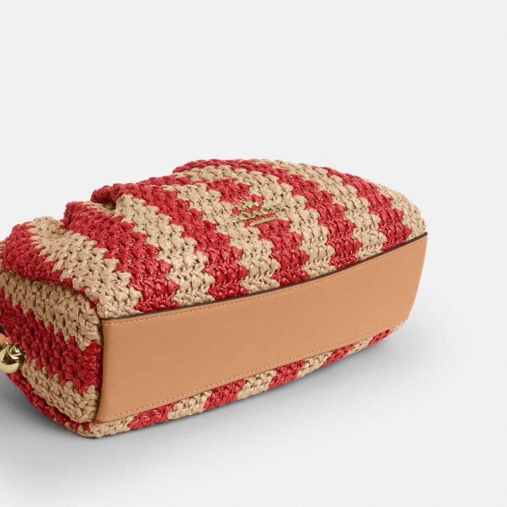 Coach Faye Shoulder Bag Gold Red Tan