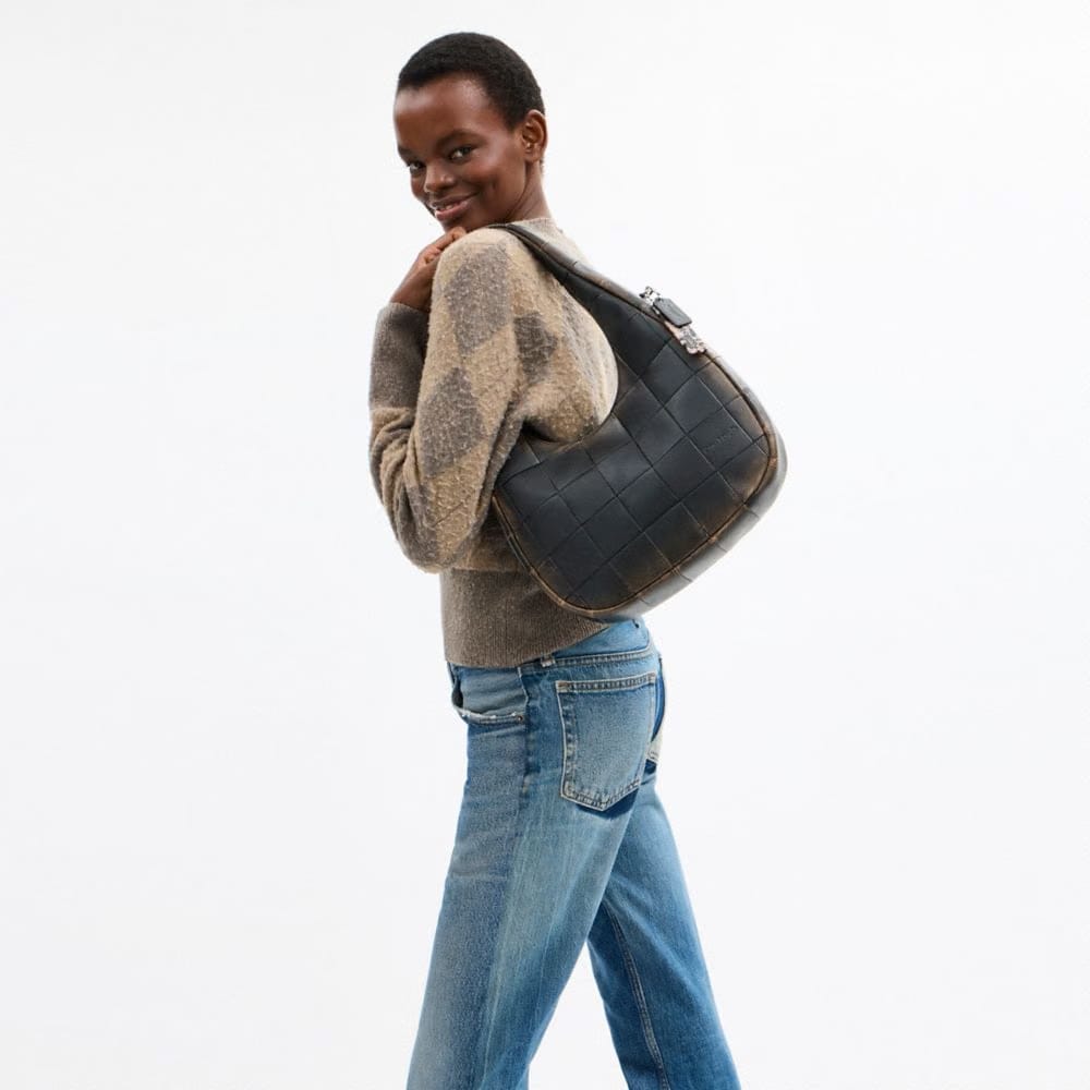 Coach Alter/Ego Crescent Shoulder Bag Black Brown