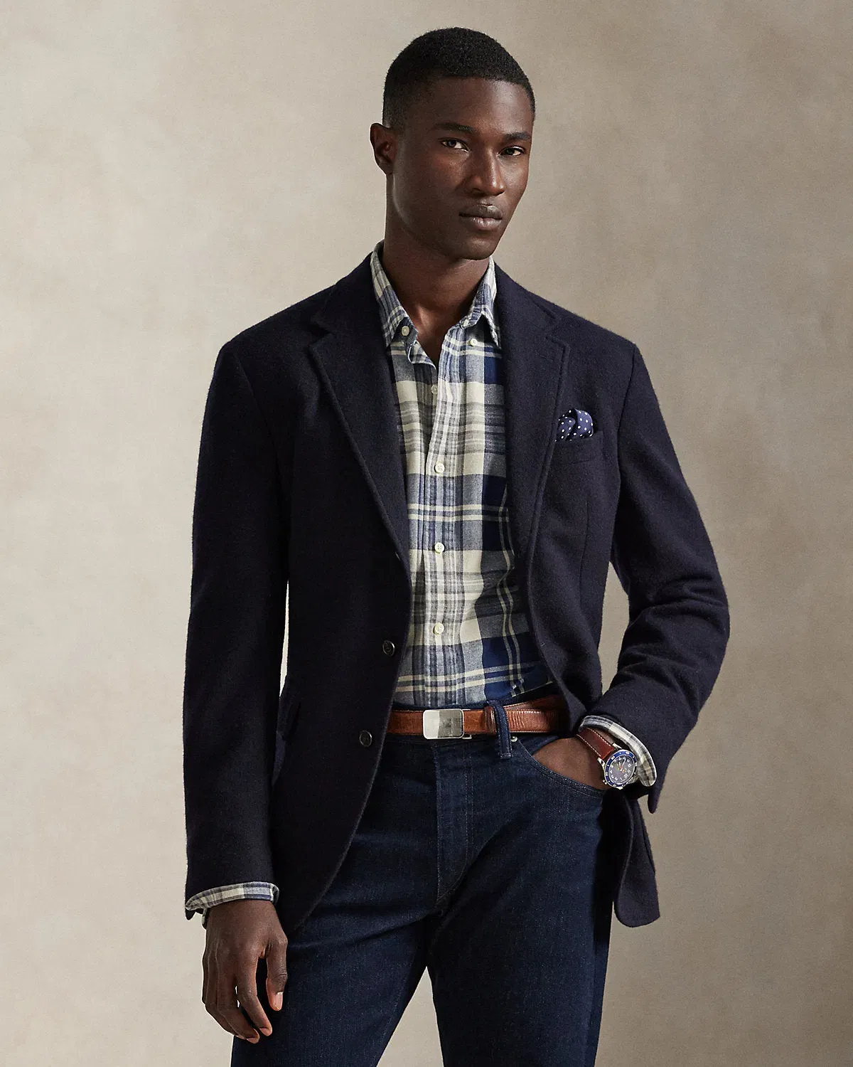 Ralph Lauren Classic Fit Plaid Brushed Oxford Shirt