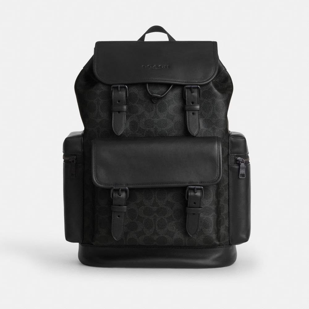 Coach Sprint Backpack In Signature Canvas Matte Black Black Signature