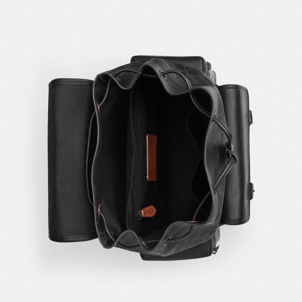 Coach Sprint Backpack In Signature Canvas Matte Black Black Signature