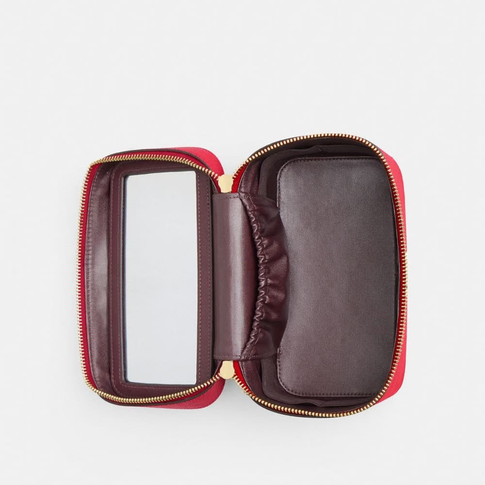 Coach Cosmetic Case Gold Bright Cardinal