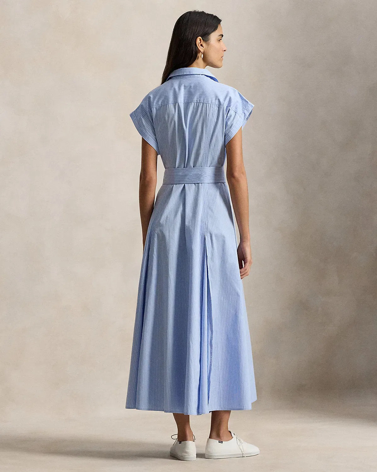 Ralph Lauren Striped Belted Cotton Shirtdress