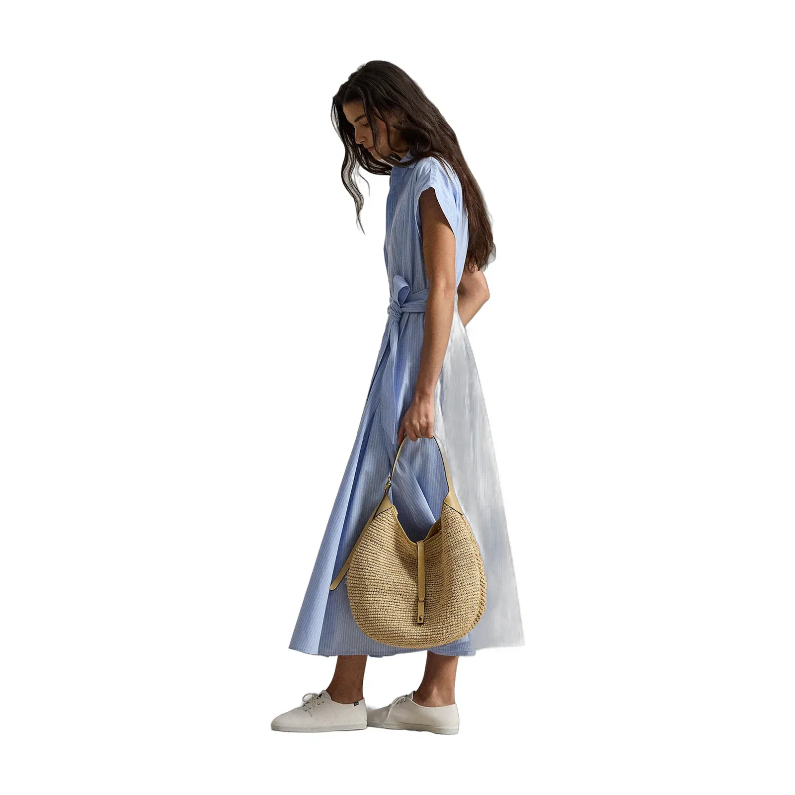 Ralph Lauren Striped Belted Cotton Shirtdress