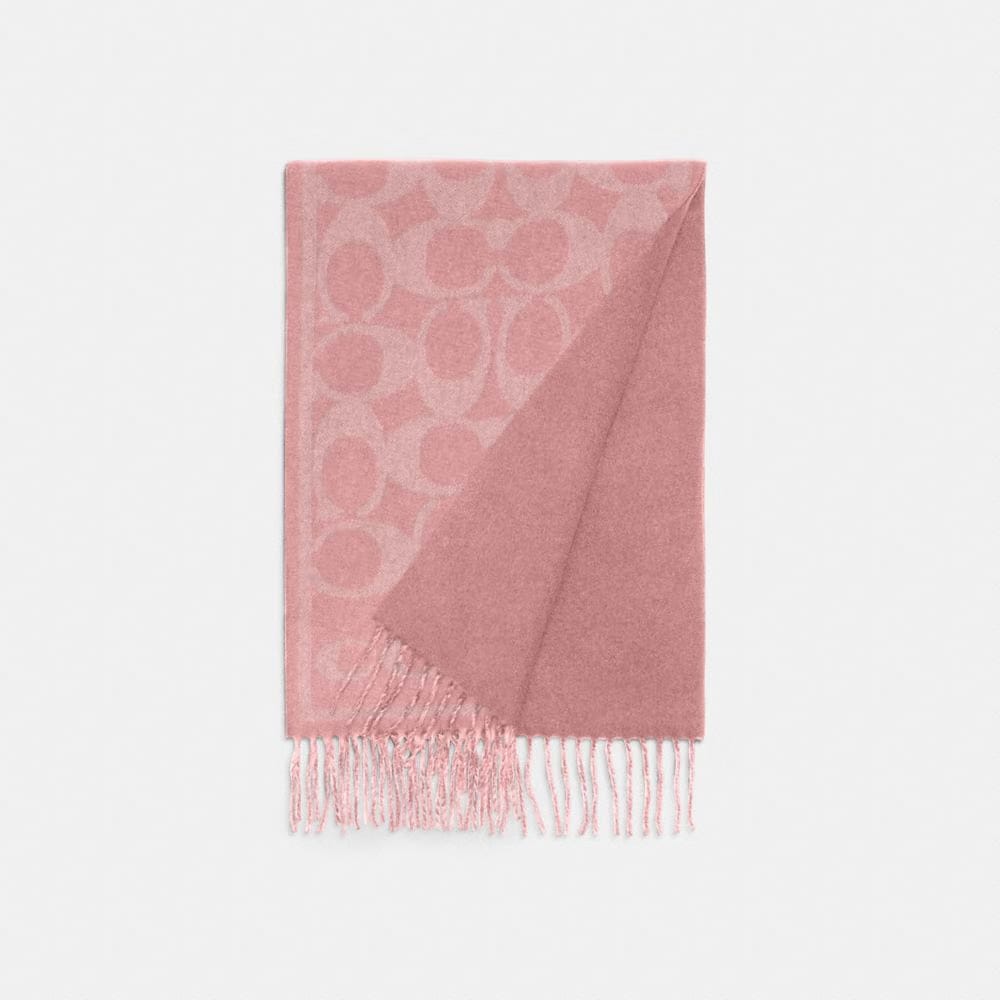 Coach Reversible Signature Cashmere Muffler True Pink