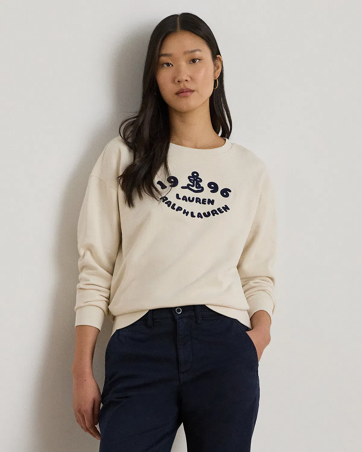 Ralph Lauren AnchorLogo Cotton French Terry Pullover
