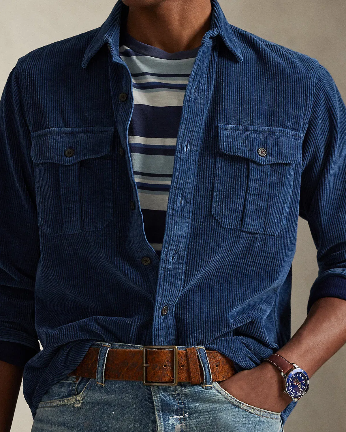 Ralph Lauren Classic Fit Indigo Corduroy Workshirt