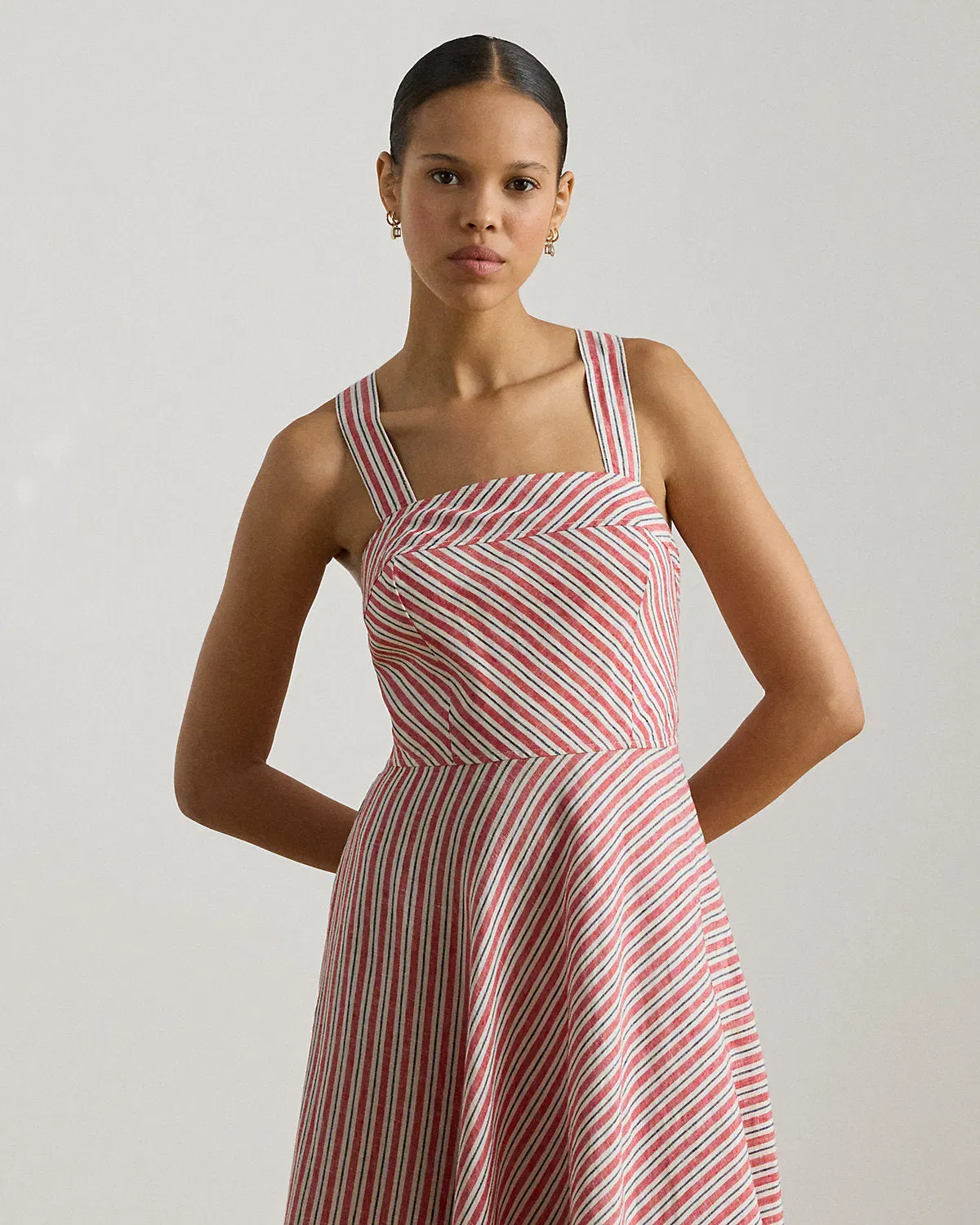Ralph Lauren Striped Linen Sleeveless Dress