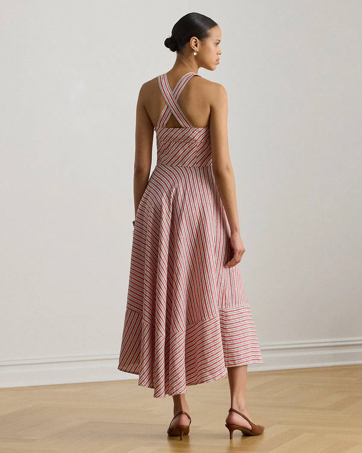 Ralph Lauren Striped Linen Sleeveless Dress
