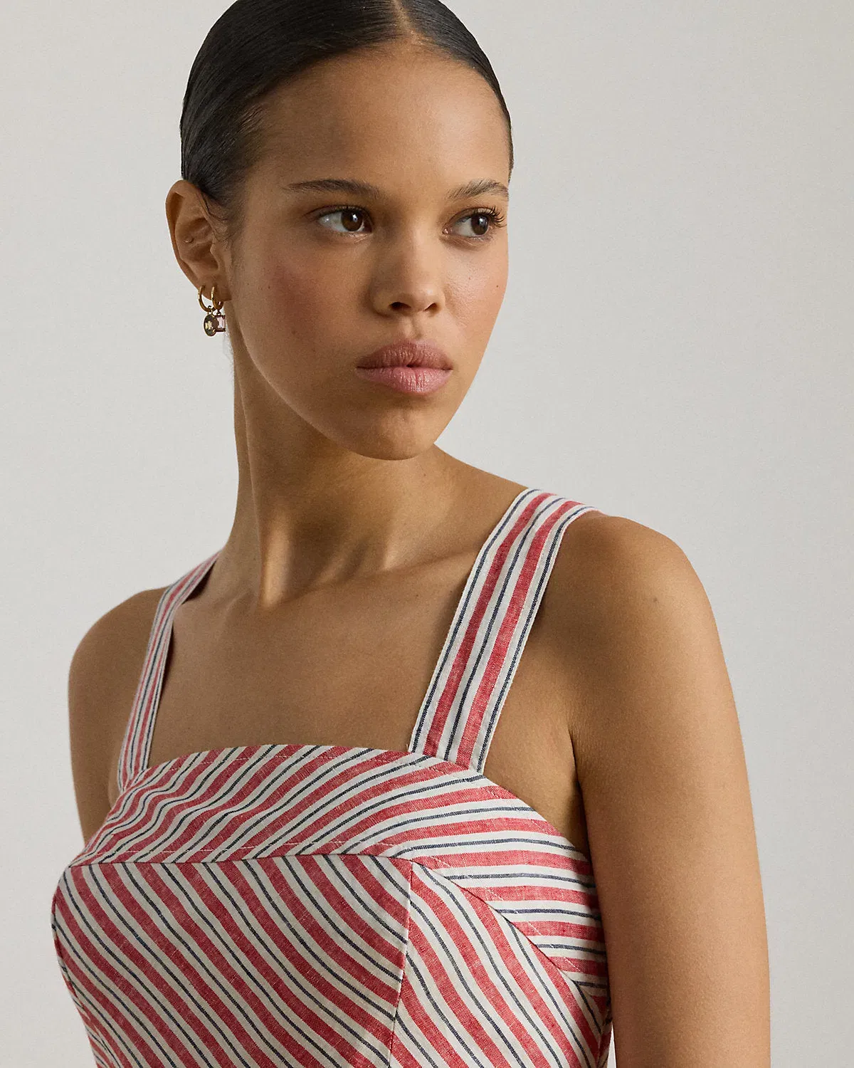 Ralph Lauren Striped Linen Sleeveless Dress