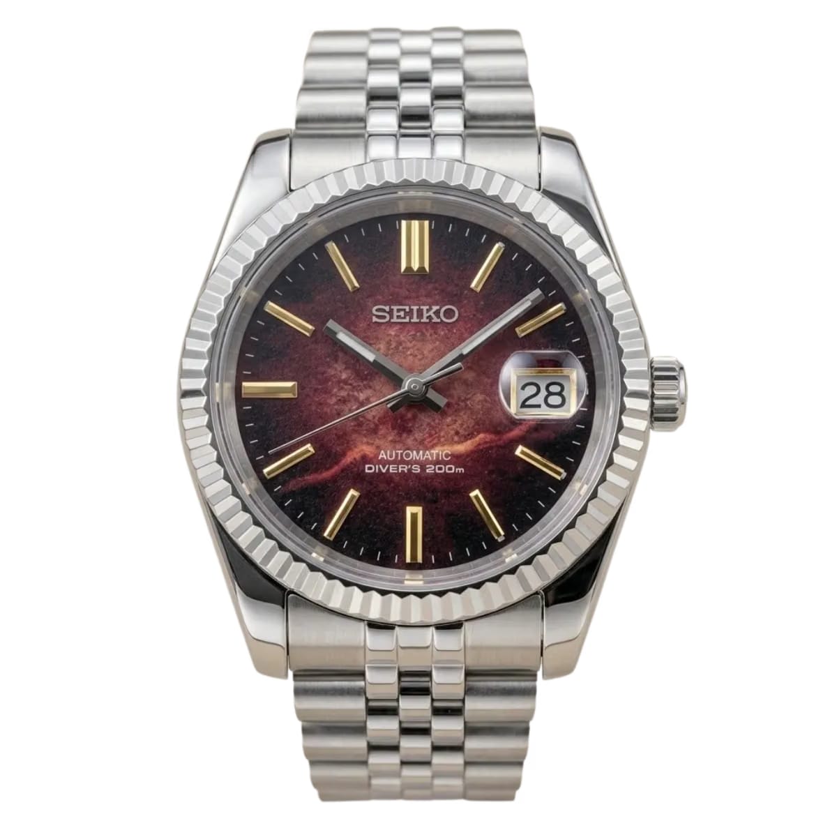 Seiko Mod Datejust "Bordeaux Nebula"
