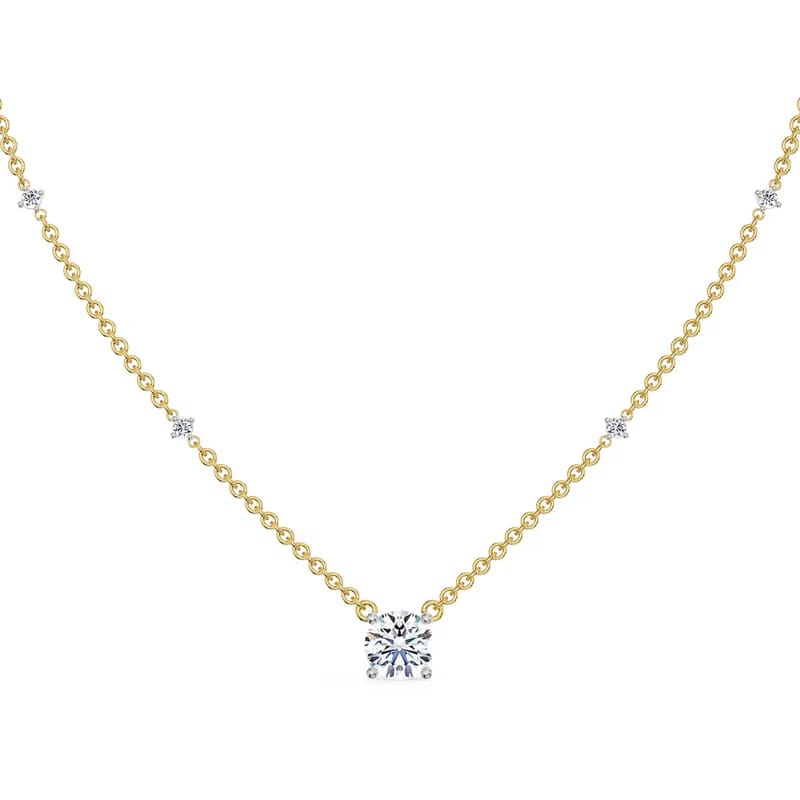 1 CT Solitaire Lab Grown Diamond Necklace