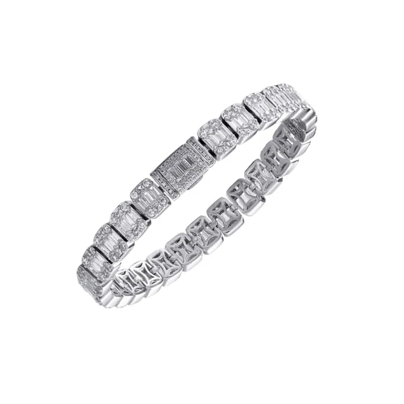 STEPPED COURT BRACELET SILVER 10MM ALT