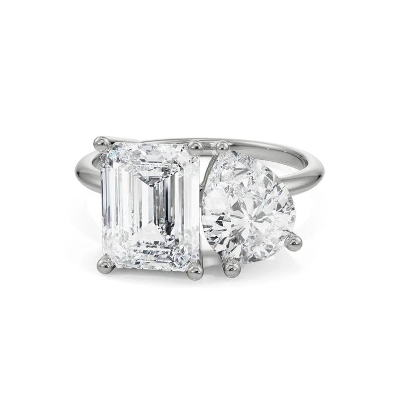 Emerald And Pear Lab Grown Diamond Ring_in-stock