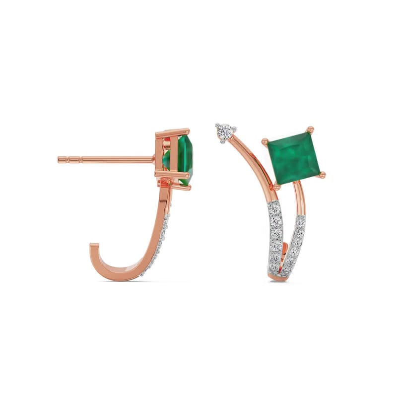 Emerald Delight Lab Grown Diamond Earrings_in-stock