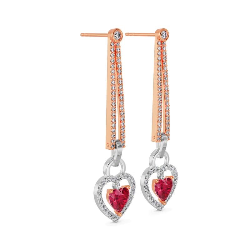 Lab Grown Diamond Drop Heart Earrings