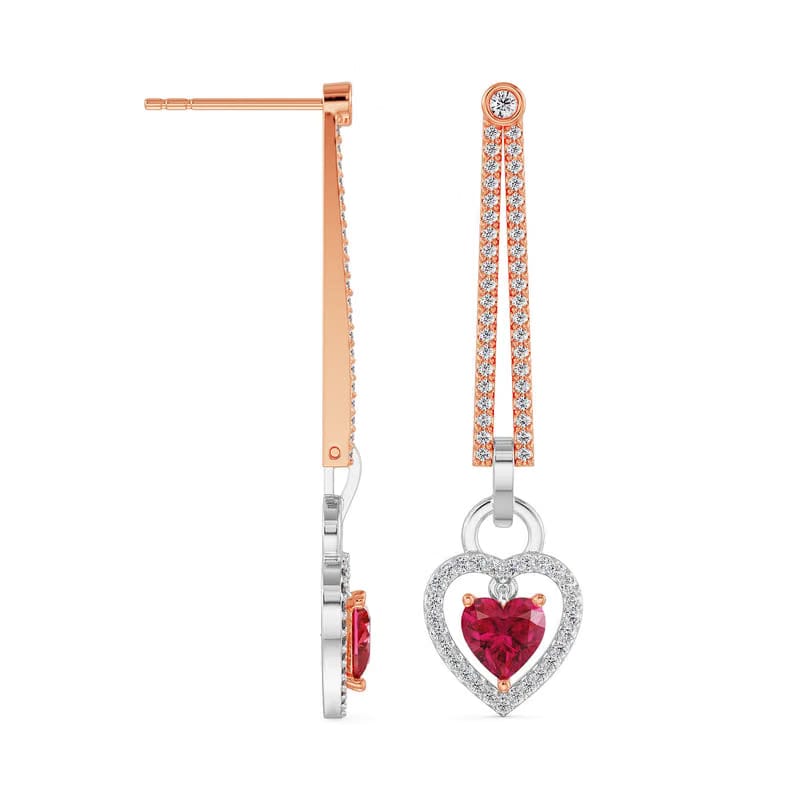 Lab Grown Diamond Drop Heart Earrings
