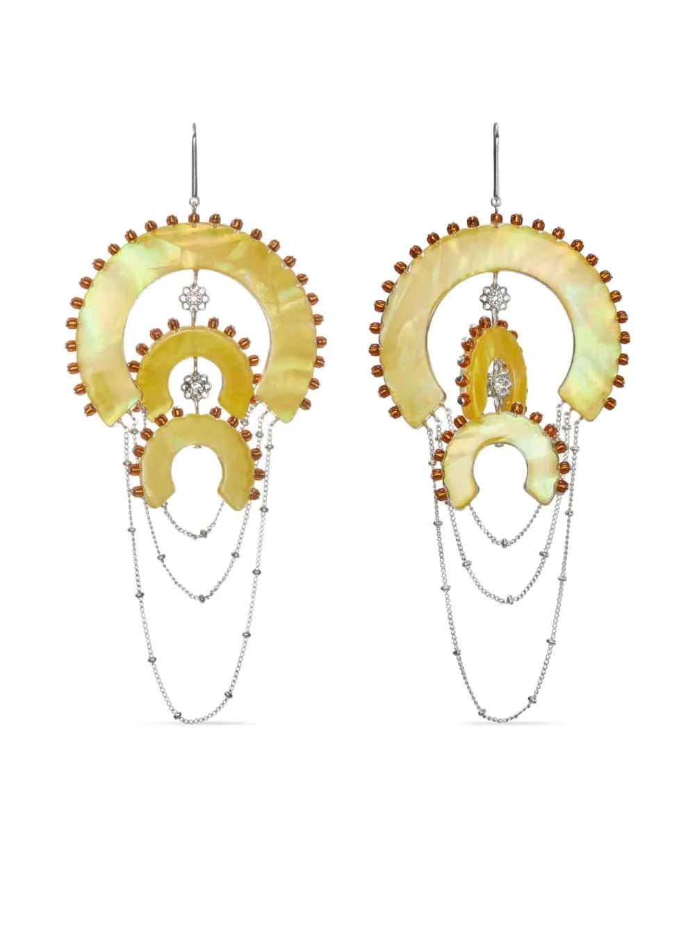 Chandelier resin-bead earrings