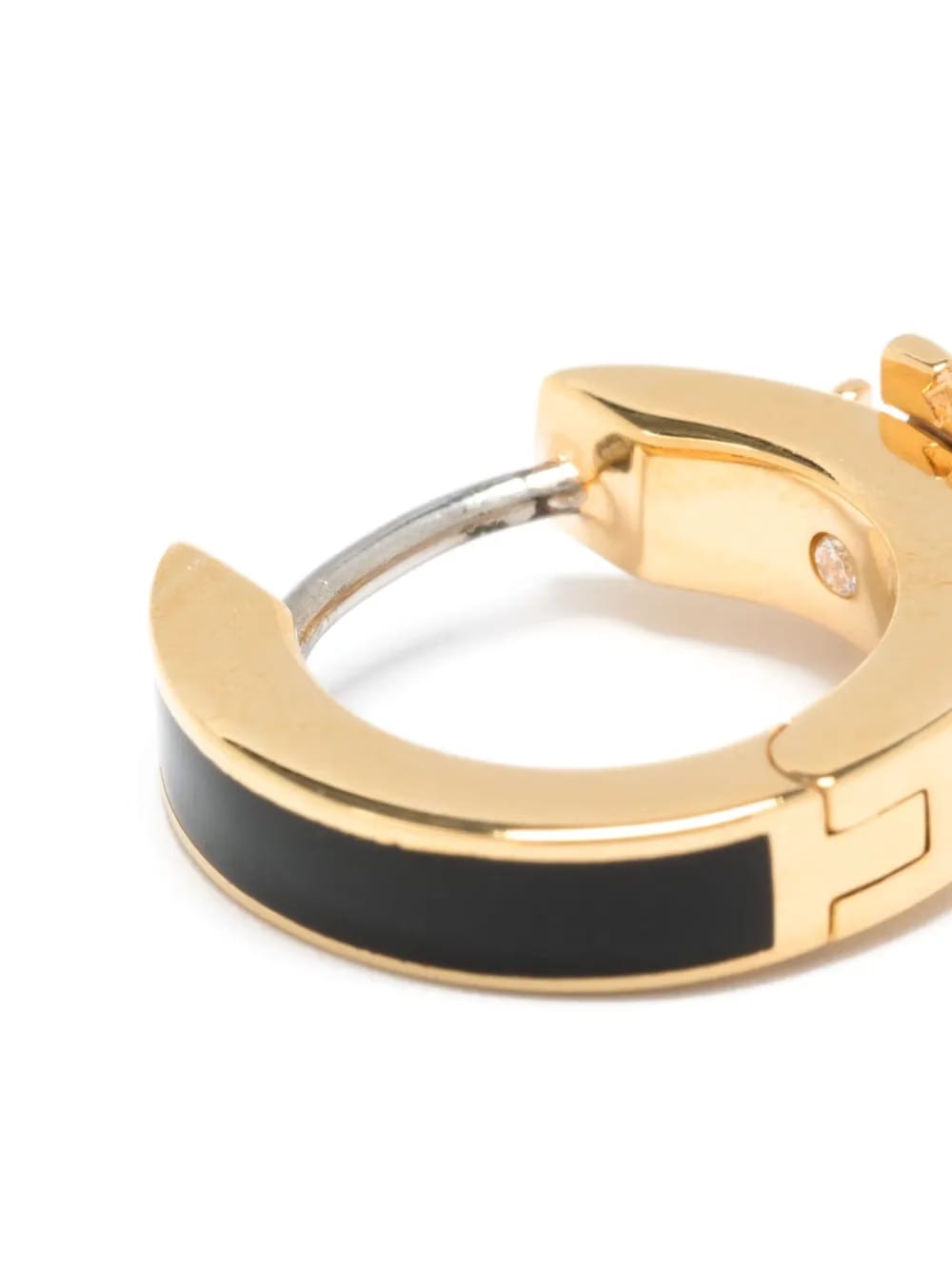 Kira enamel huggie hoop earrings