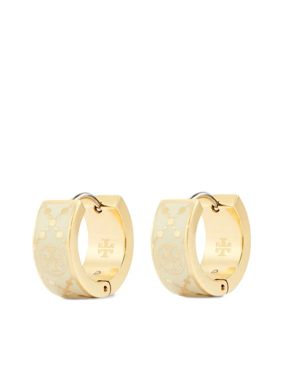 small T monogram hoop earrings