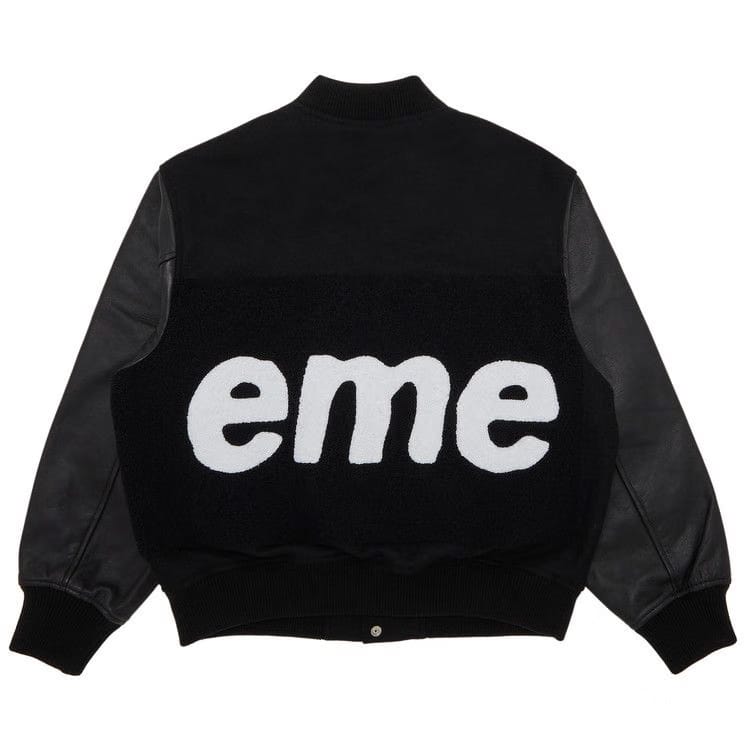 Supreme Big Logo Chenille Varsity Jacket Black