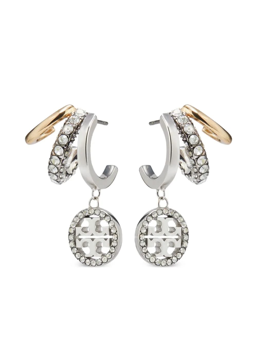 pave triple hoop earrings