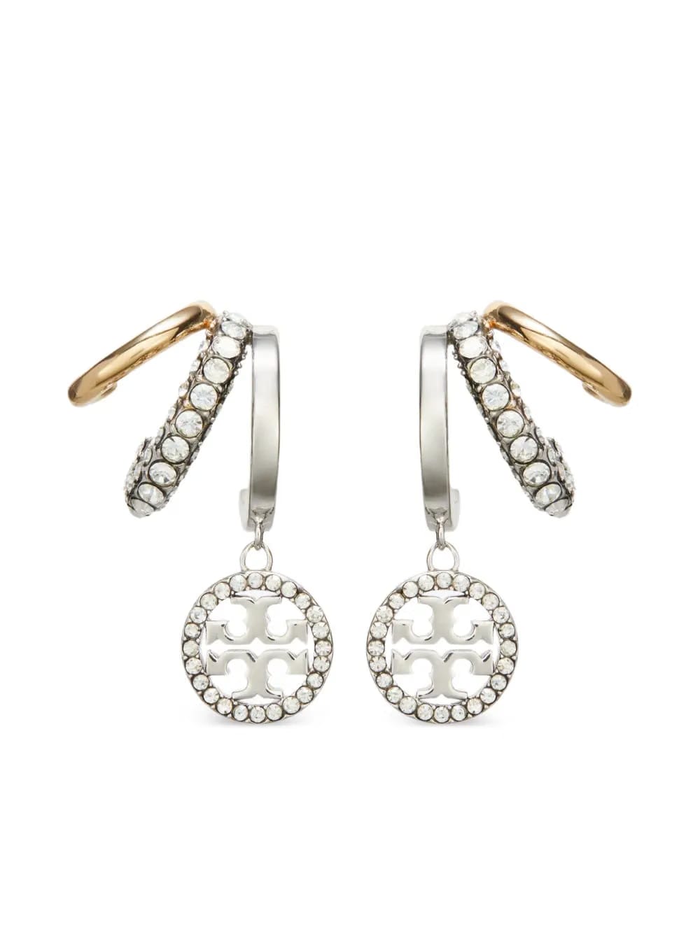 pave triple hoop earrings