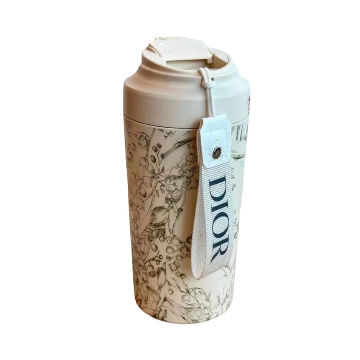 Dior Cream Floral Travel Mug