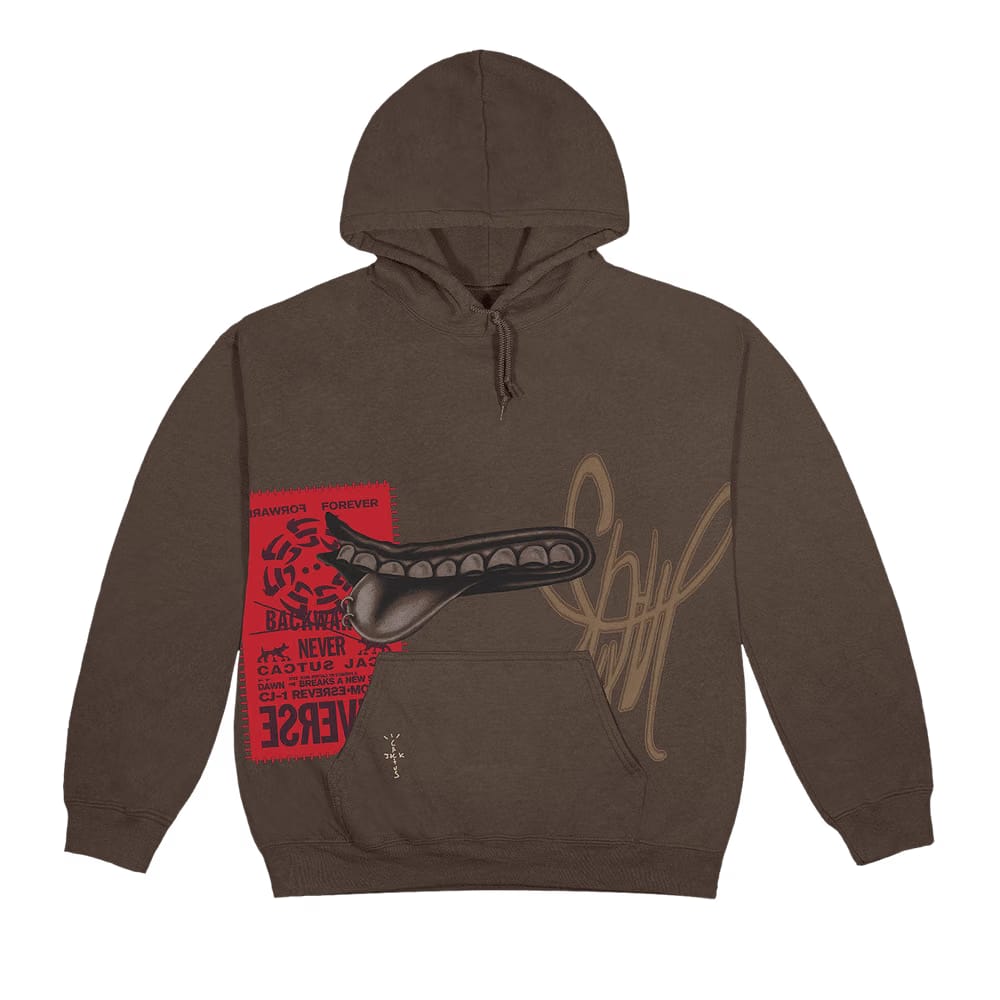 Cactus Jack by Travis Scott Grin Hoodie Brown